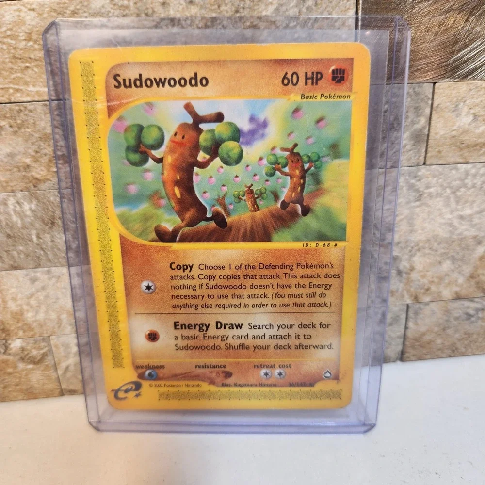 Pokemon Sudowoodo 36/147 Aquapolis Rare e-Reader Card 2002 WOTC Fighting Type